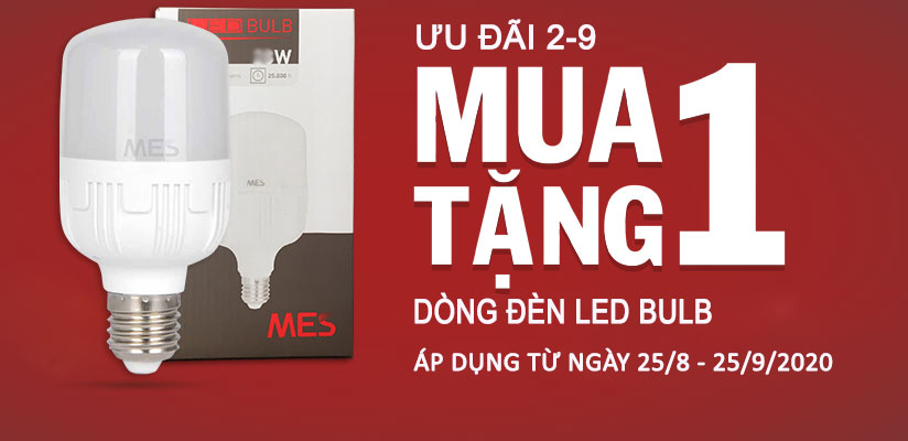 ưu đãi mua 1 tặng 1 áp dụng với dòng đèn bulb